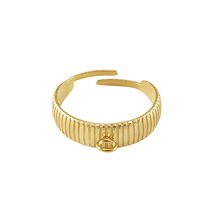 Anillos Acero Inox con anilla Dorado