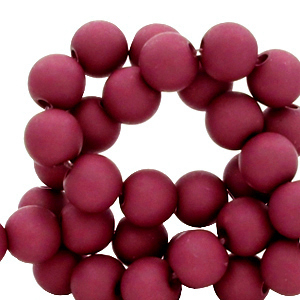 Abalorios acr&iacute;licos 4 mm Vino tinto frutos rojos