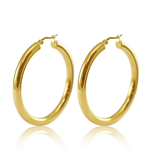 Pendientes Acero Inox criolla 50mm Dorado