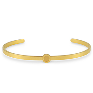 Pulseras Piedra de Nacimiento con engaste de acero inoxidable para SS16 base plana Dorado