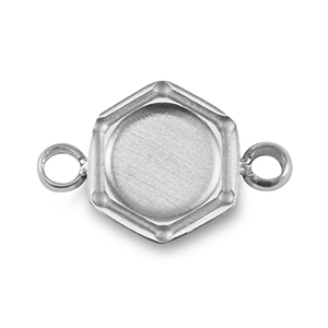 Colgante Piedra de Nacimiento con engaste de acero inoxidable para SS16 base plana Plateado