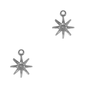 Colgantes Acero Inox estrella Plata vieja