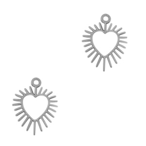 Colgantes Acero Inox coraz&oacute;n Plata vieja