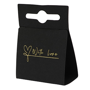 Tarjetas para joyer&iacute;a "with love" Negro