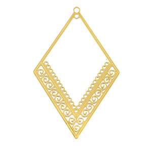 Colgantes Acero Inox bohemios rombo Dorado