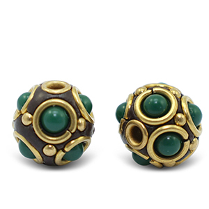 Abalorios bohemios Verde-oro antico