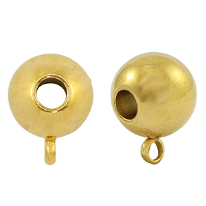 Abalorios Acero Inox con anilla 10mm Dorado