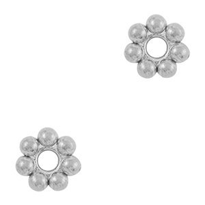Abalorios Acero Inox anillo separador Bali 6mm Plateado