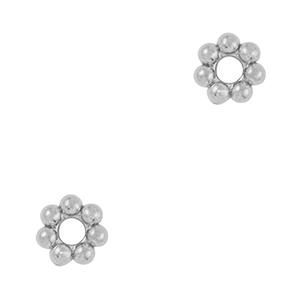 Abalorios Acero Inox anillo separador Bali 4mm Plateado