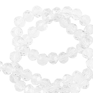Abalorios faceteados disco 4x3mm Transparente