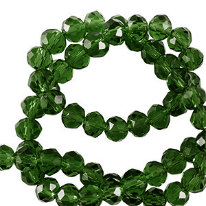Abalorios faceteados disco 3x2mm Verde esmeralda oscuro