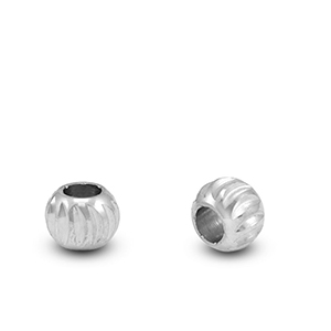 Abalorios Acero Inox 4mm Plateado