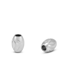 Abalorios Acero Inox 4x5mm Plateado