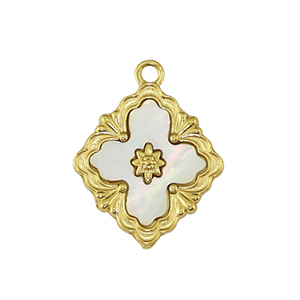 Colgantes Acero Inox flor Dorado