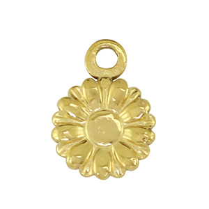 Colgantes Acero Inox flor Dorado