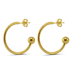 Pendientes Acero Inox 25mm Dorado
