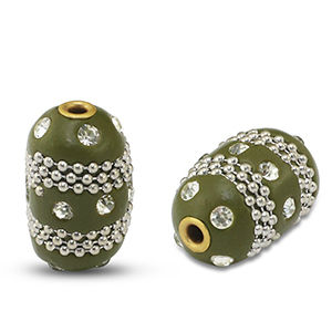 Abalorios bohemios Verde-plateado