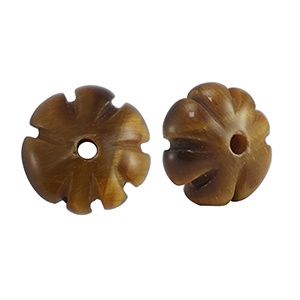 Piedras Naturales abalorios Ojo de tigre flor Marr&oacute;n dorado