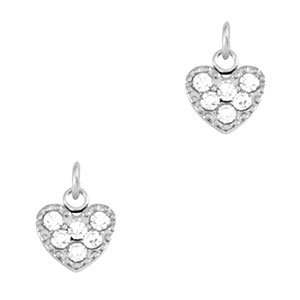 Colgantes Acero Inox coraz&oacute;n Plateado