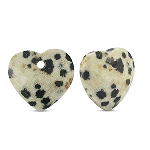 Colgante de piedra natural D&aacute;lmata coraz&oacute;n Greige-negro