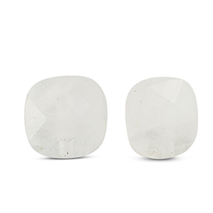 Abalorios de piedra natural Vidrio cuadrados Blanco