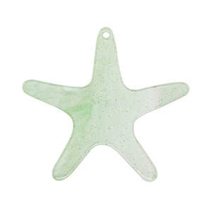 Colgantes de resina estrella de mar Verde menta