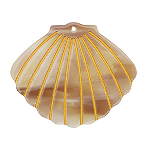 Colgantes de resina concha Beige
