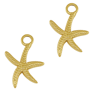Colgantes Acero Inox estrella de mar Dorado