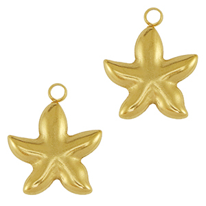 Colgantes Acero Inox estrella de mar Dorado