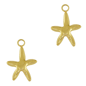 Colgantes Acero Inox estrella de mar Dorado