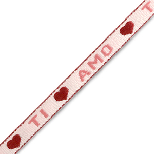 Cinta con texto "ti amo" Rosa-rojo c&aacute;lido
