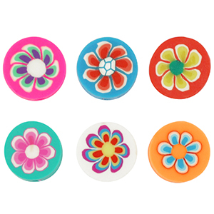Abalorios de pol&iacute;meros flor Multicolor