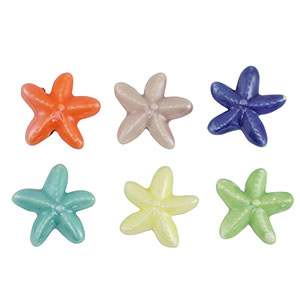 Abalorios de cer&aacute;mica estrella de mar Multicolor