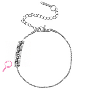 Pulseras Acero Inox Plateado