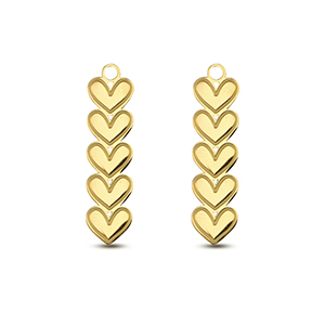 Colgantes Acero Inox coraz&oacute;n Dorado