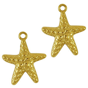 Colgantes Acero Inox estrella de mar Dorado
