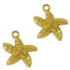 Colgantes Acero Inox estrella de mar Dorado