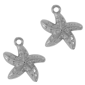 Colgantes Acero Inox estrella de mar Plateado