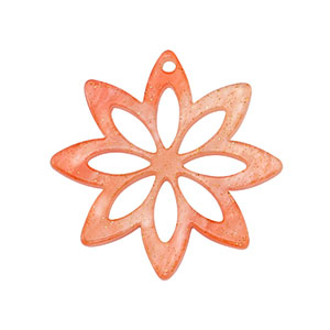 Colgantes de resina flor Rojo coral