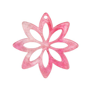 Colgantes de resina flor Rosa