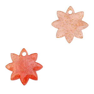 Colgantes de resina flor Rojo coral
