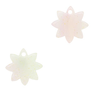 Colgantes de resina flor Multicolor lila-verde
