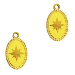 Colgantes Acero Inox oval sol Dorado-amarillo