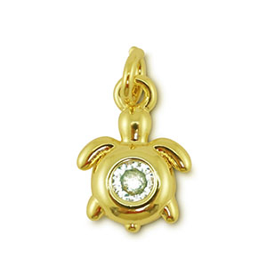 Metal TQ lat&oacute;n colgante tortuga Dorado