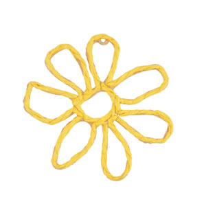 Colgantes Rafia flor 55mm Amarillo