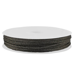 Hilo macram&eacute; trenzado 1mm Negro met&aacute;lico