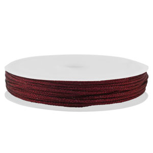 Hilo macram&eacute; trenzado 1mm Burdeos met&aacute;lico