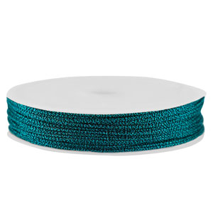 Hilo macram&eacute; trenzado 1mm Verde azulado met&aacute;lico
