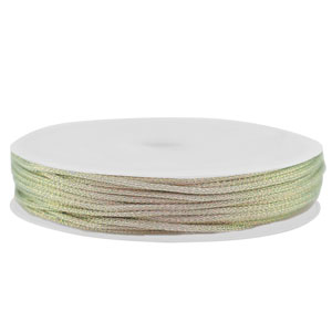 Hilo macram&eacute; trenzado 1mm Plata-rosado met&aacute;lico