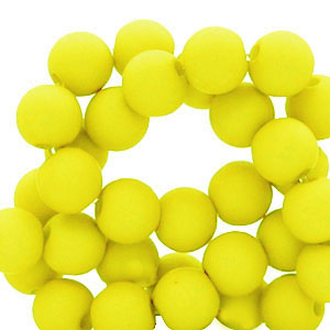 Abalorios acr&iacute;licos 6 mm Amarillo ne&oacute;n
